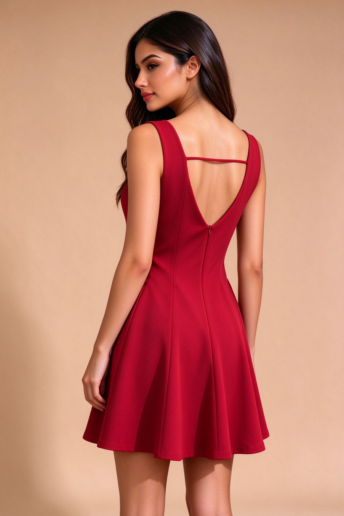 Q26 Sculpted Square Neck Short Dress with Pockets