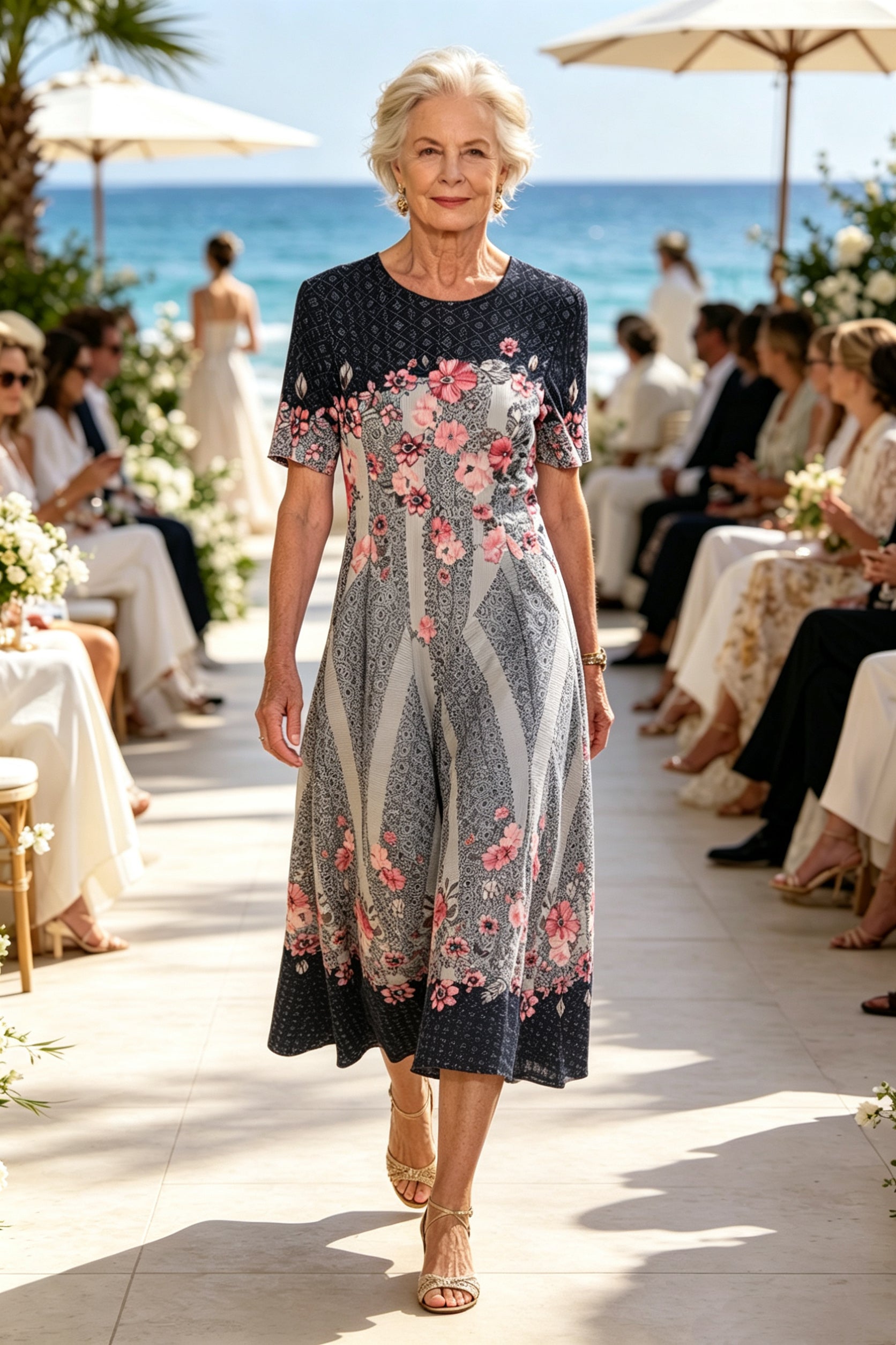 Q26 Two-Tone Floral Magic Dress