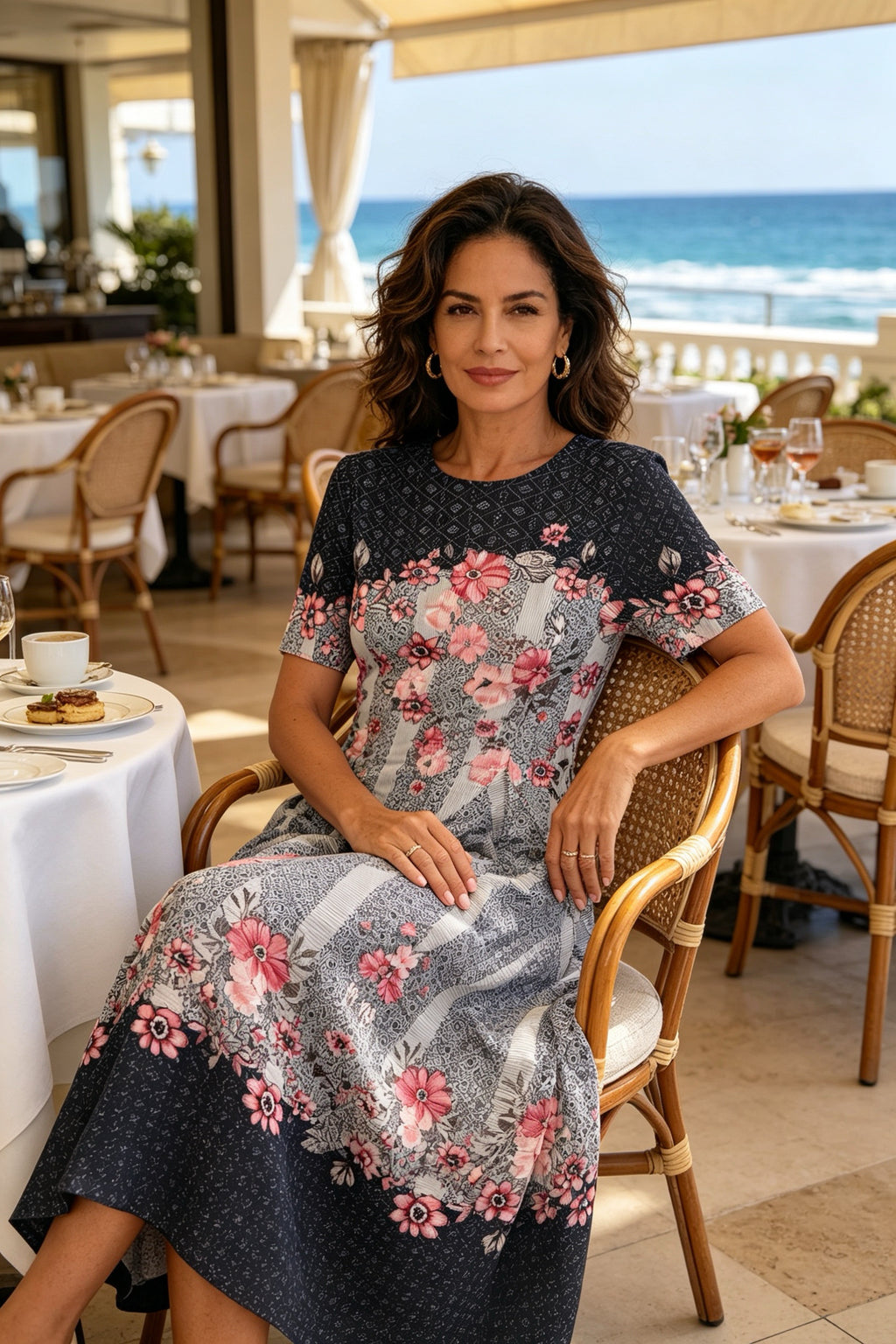 Q26 Two-Tone Floral Magic Dress