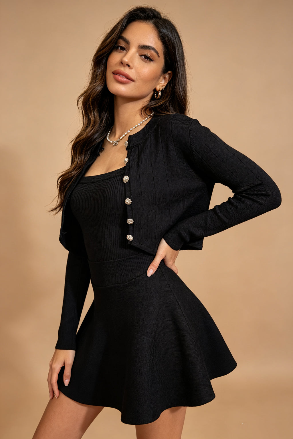 Q26 Ribbed Knit Two-Piece Set