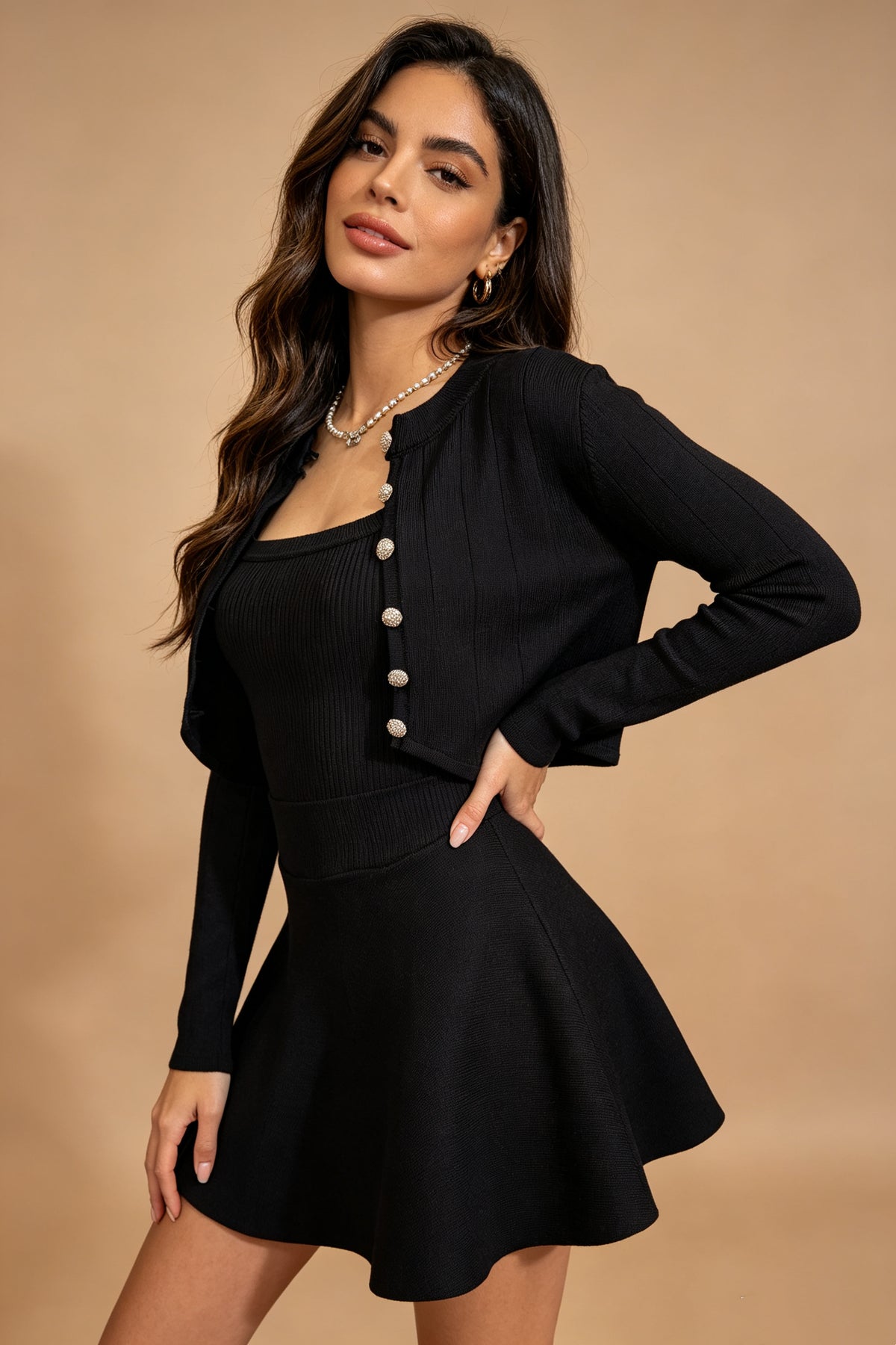 Q26 Ribbed Knit Two-Piece Set