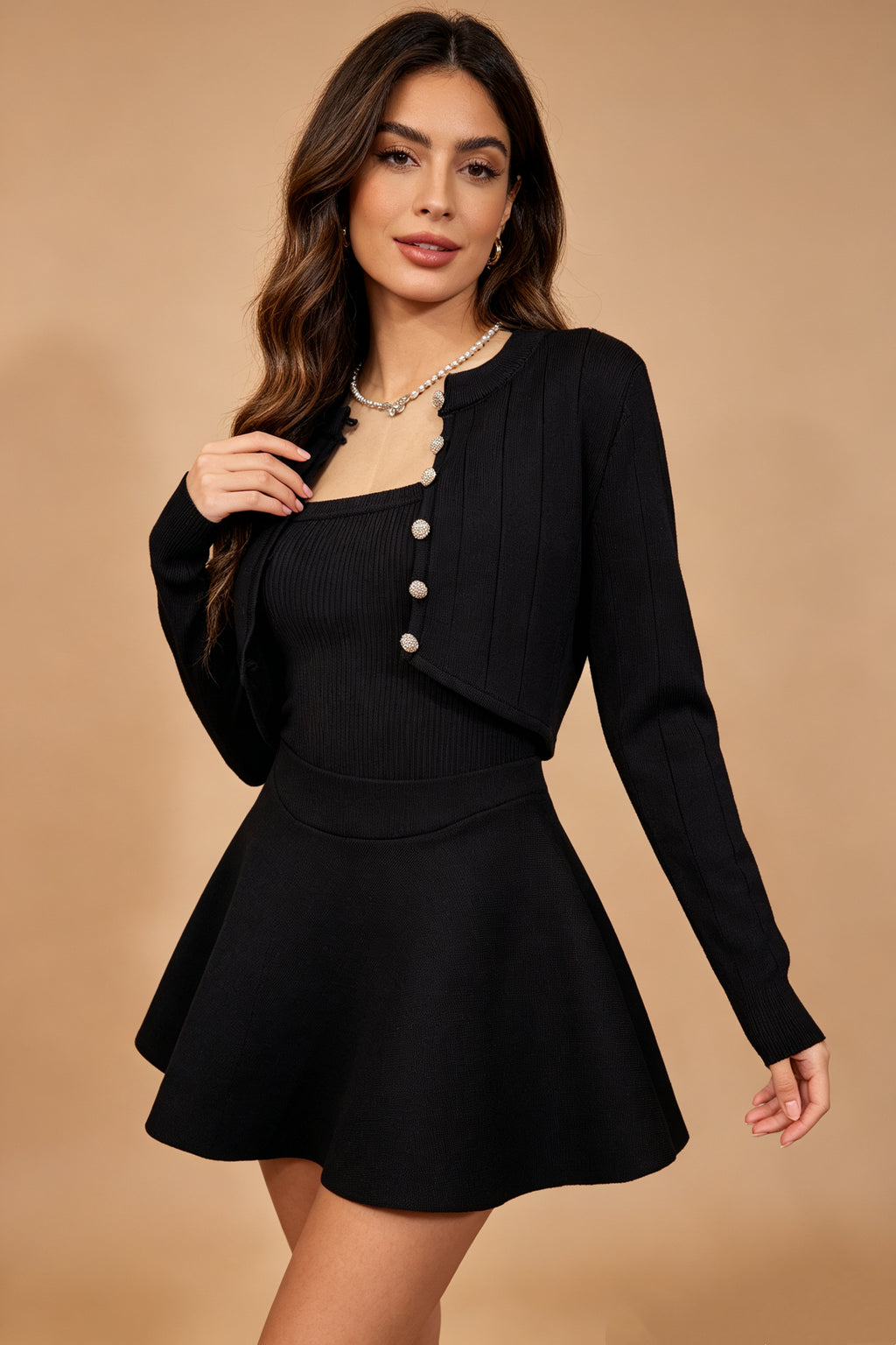 Q26 Ribbed Knit Two-Piece Set