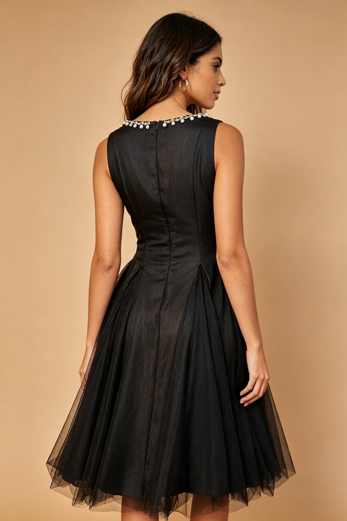 Q26 Pearl-Embellished Tulle Midi Dress