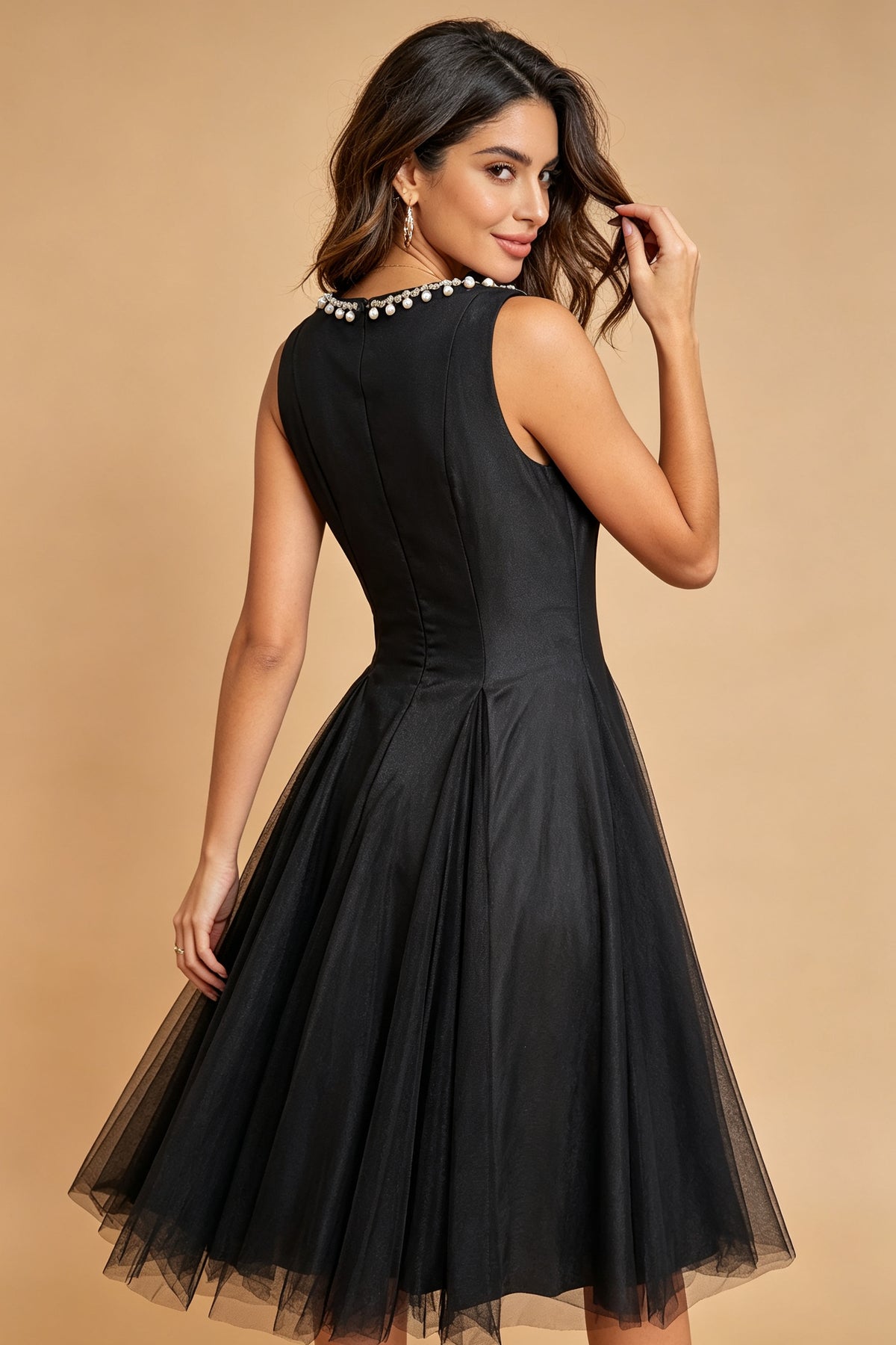 Q26 Pearl-Embellished Tulle Midi Dress