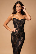 Q26 Lace Bustier Midi Dress