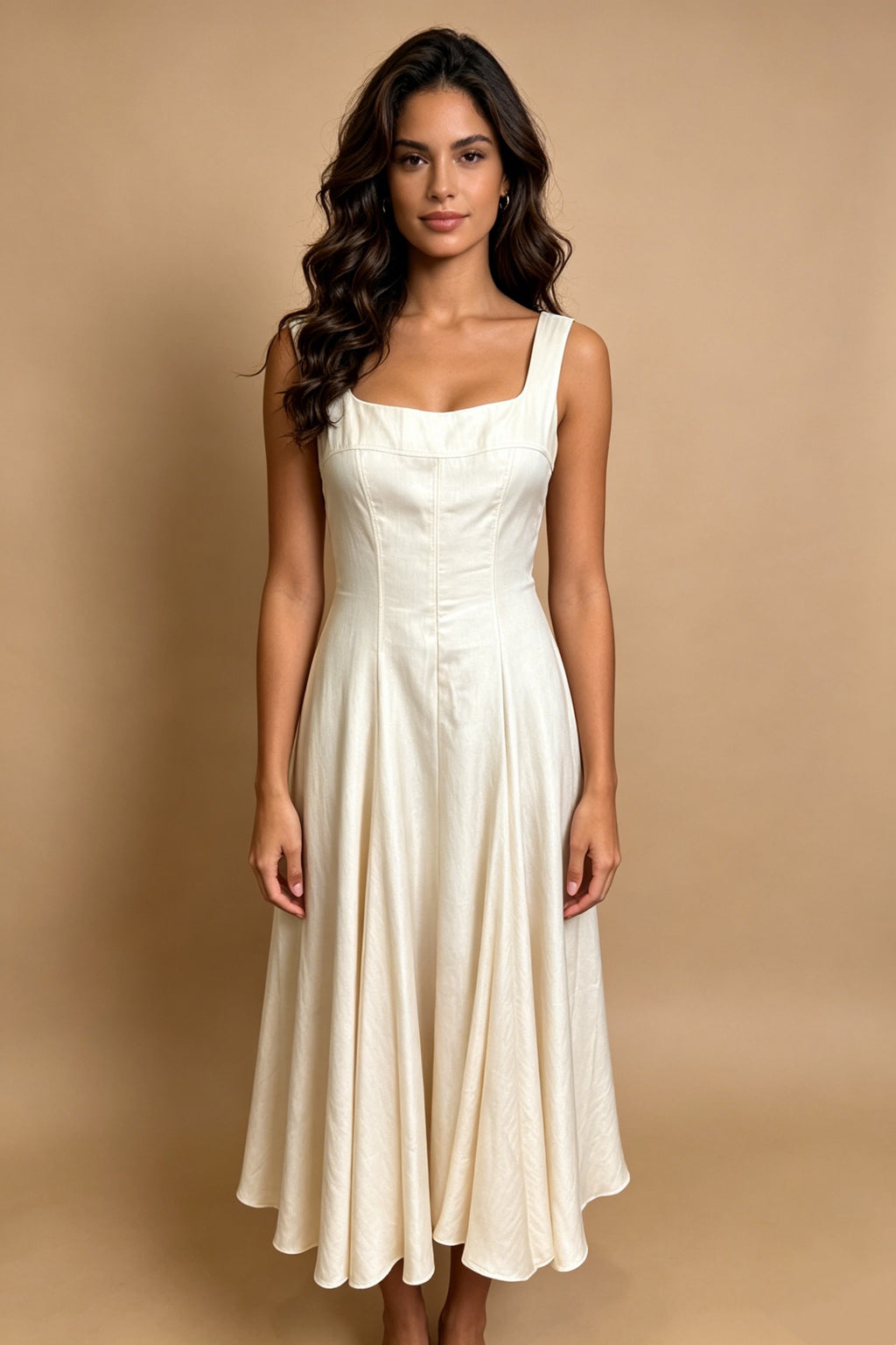 Q26 Sculpted Square-Neck Dress with Pockets
