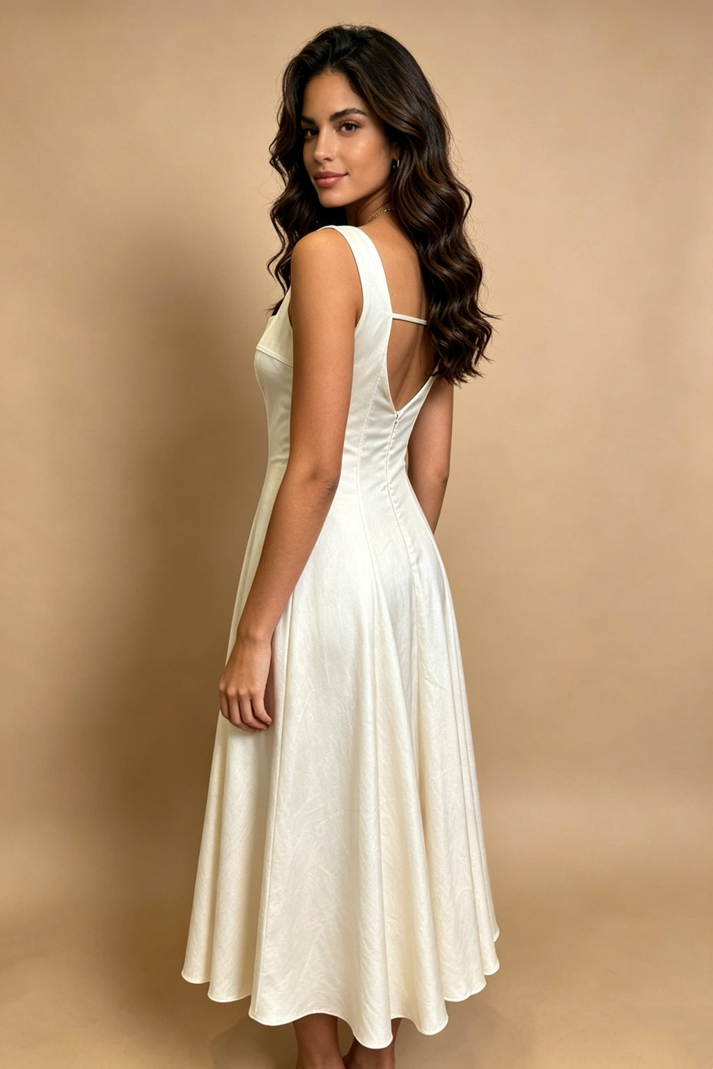 Q26 Sculpted Square-Neck Dress with Pockets