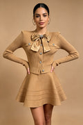 Q26 Satin Bow Knit Two-Piece Set