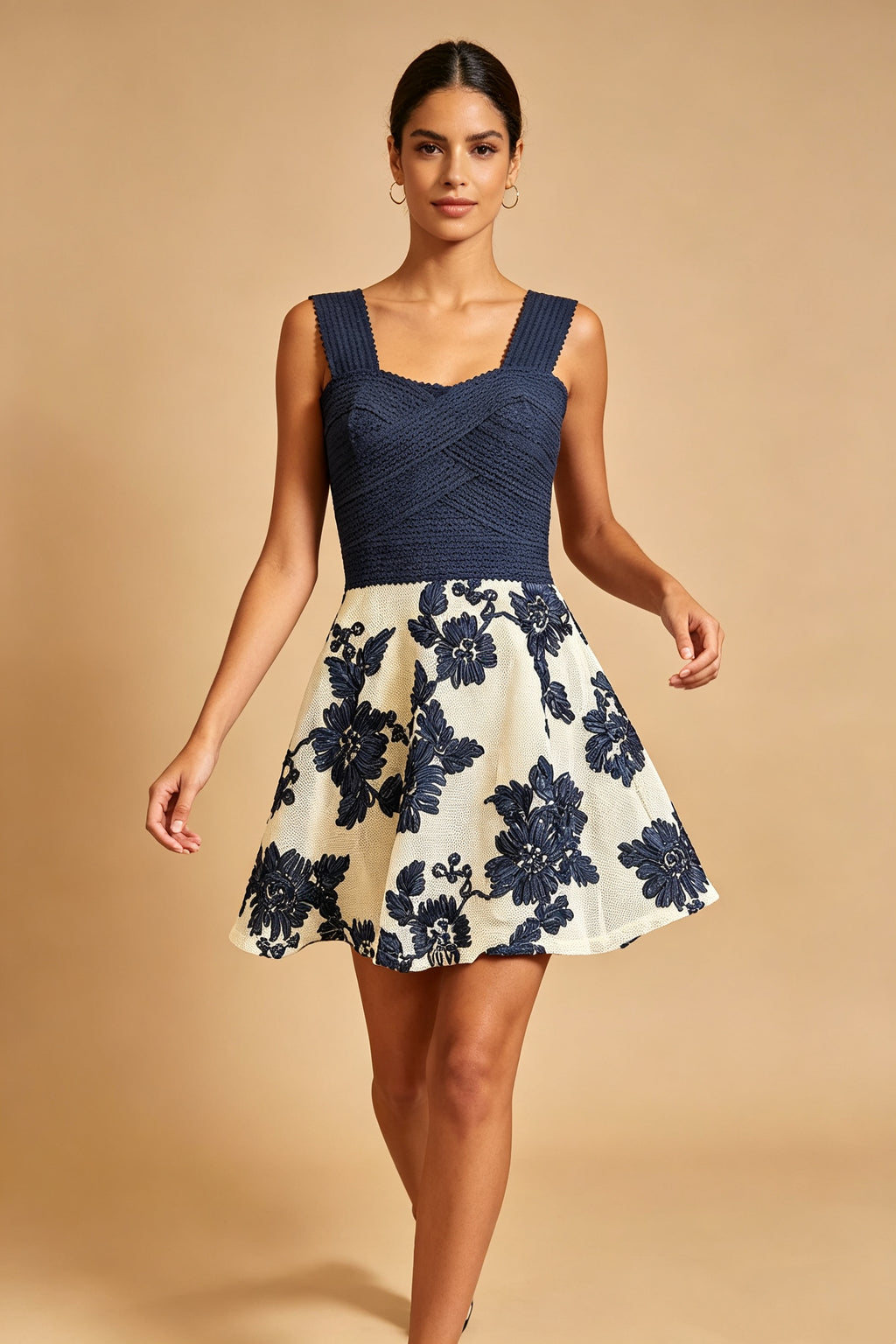 Q26 Floral Fit-and-Flare Mini Dress
