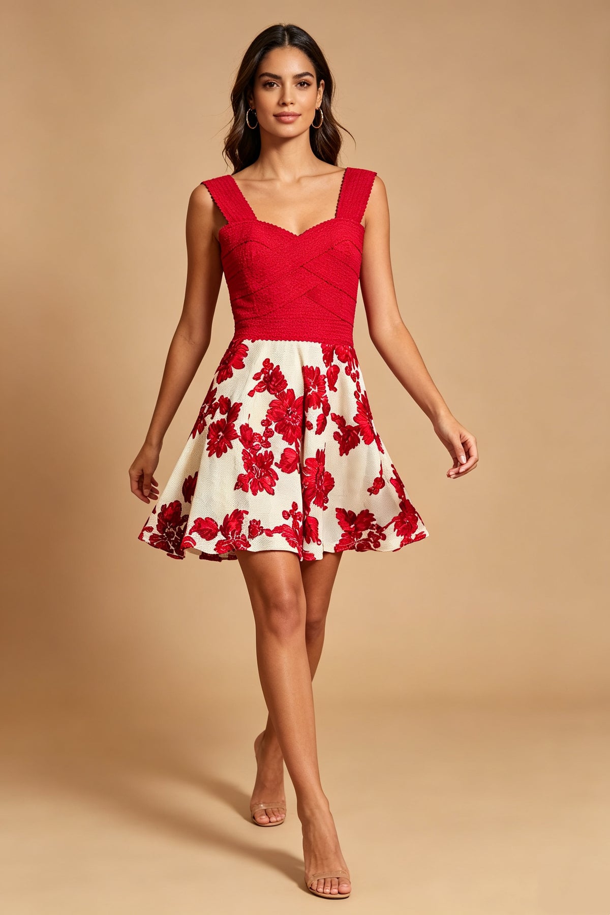 Q26 Floral Fit-and-Flare Mini Dress