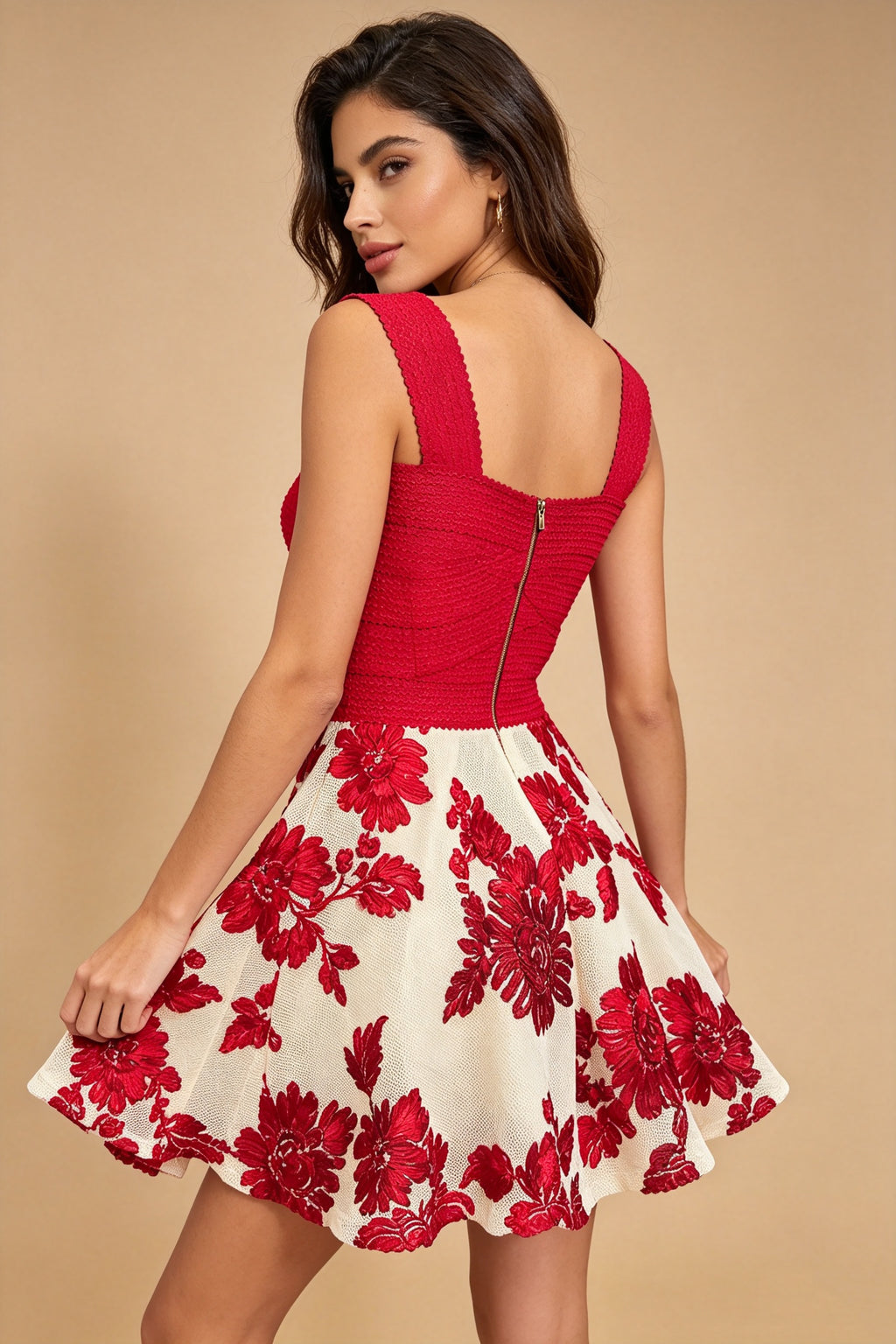Q26 Floral Fit-and-Flare Mini Dress
