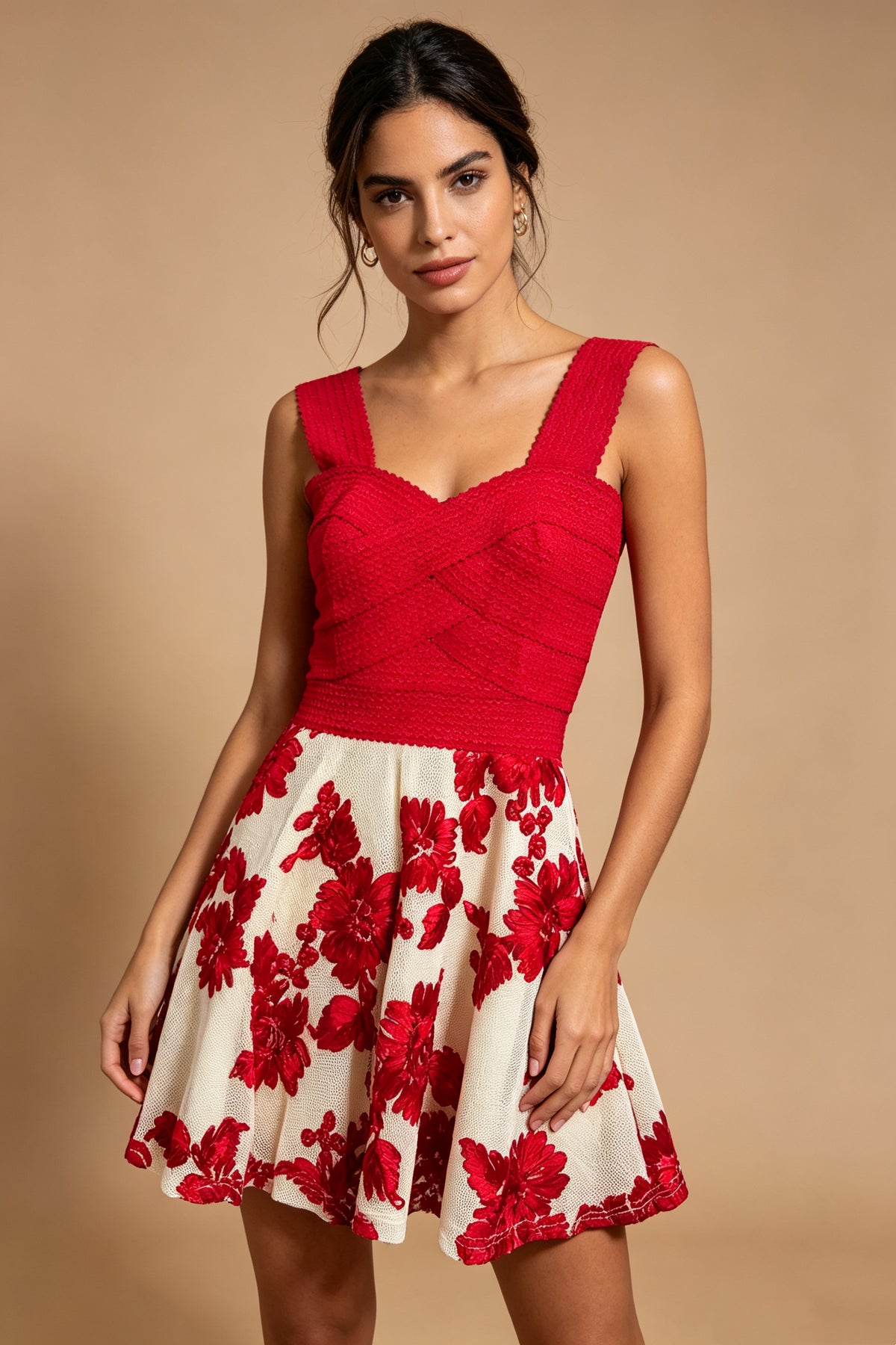 Q26 Floral Fit-and-Flare Mini Dress