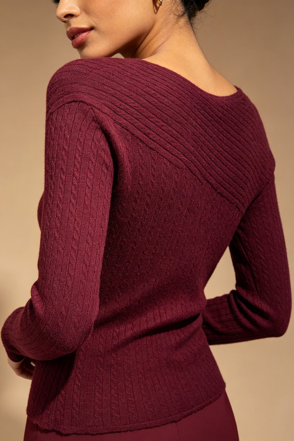 Q26 Button-Detail Knit Sweater Top