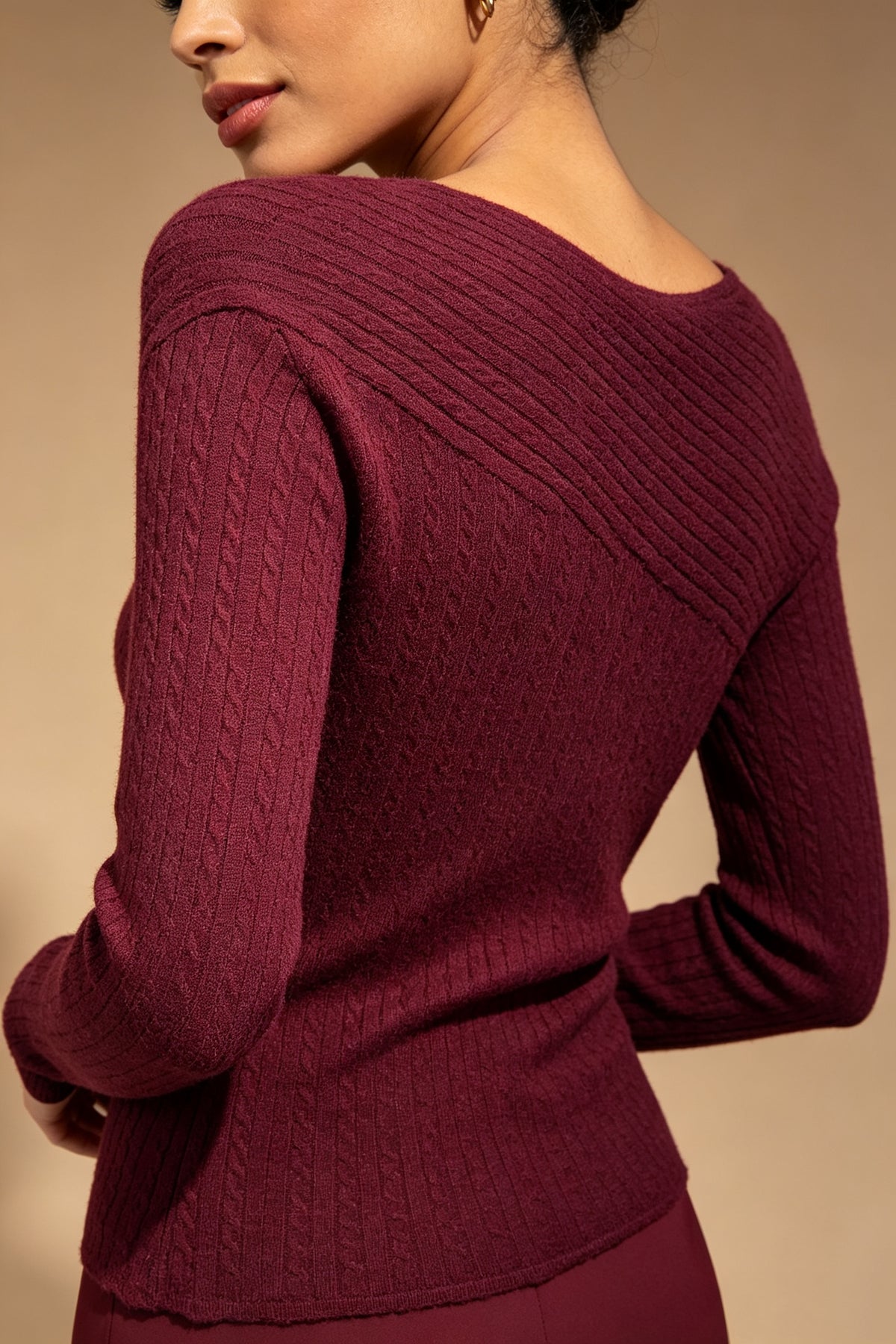 Q26 Button-Detail Knit Sweater Top