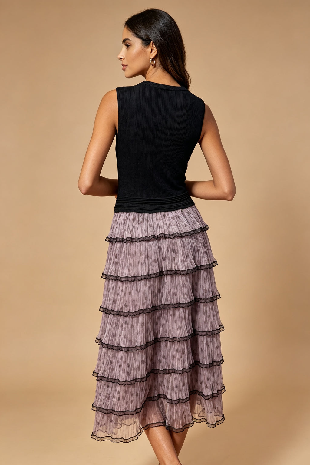 Q26 Ribbed Tiered Long Dress