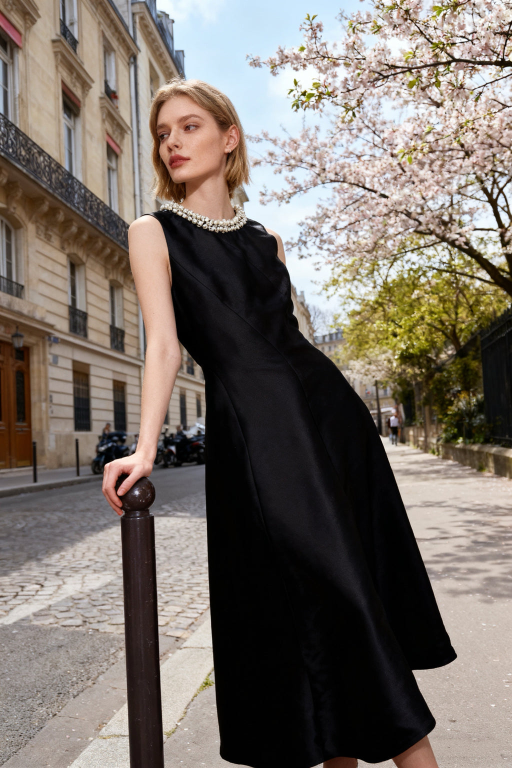 Q26 Structured Satin A-Line Dress