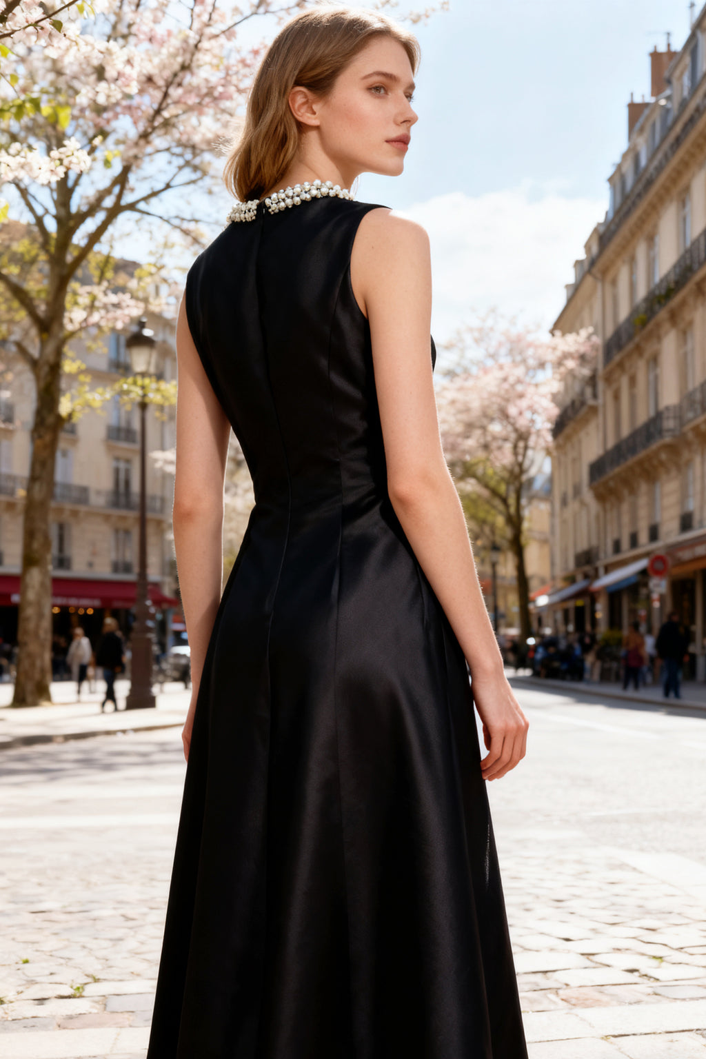 Q26 Structured Satin A-Line Dress