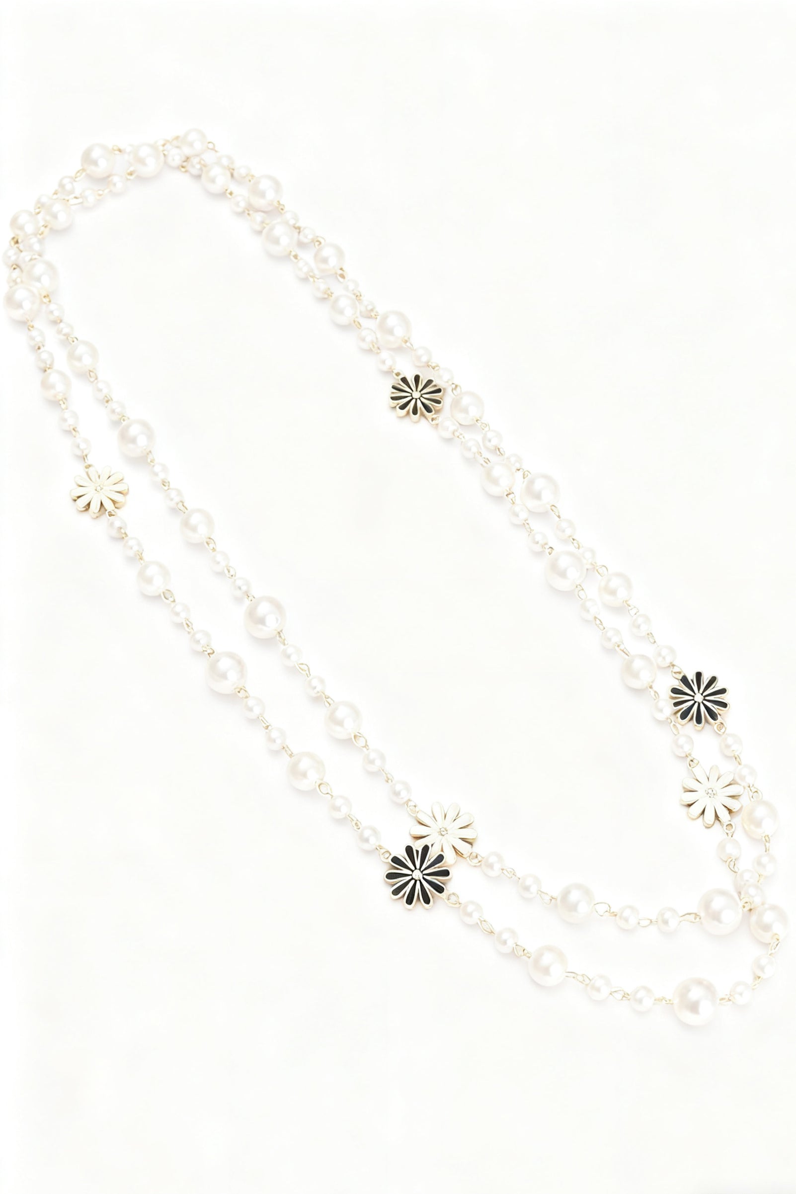 Floral Pearl Chain Necklace