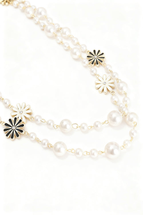 Floral Pearl Chain Necklace