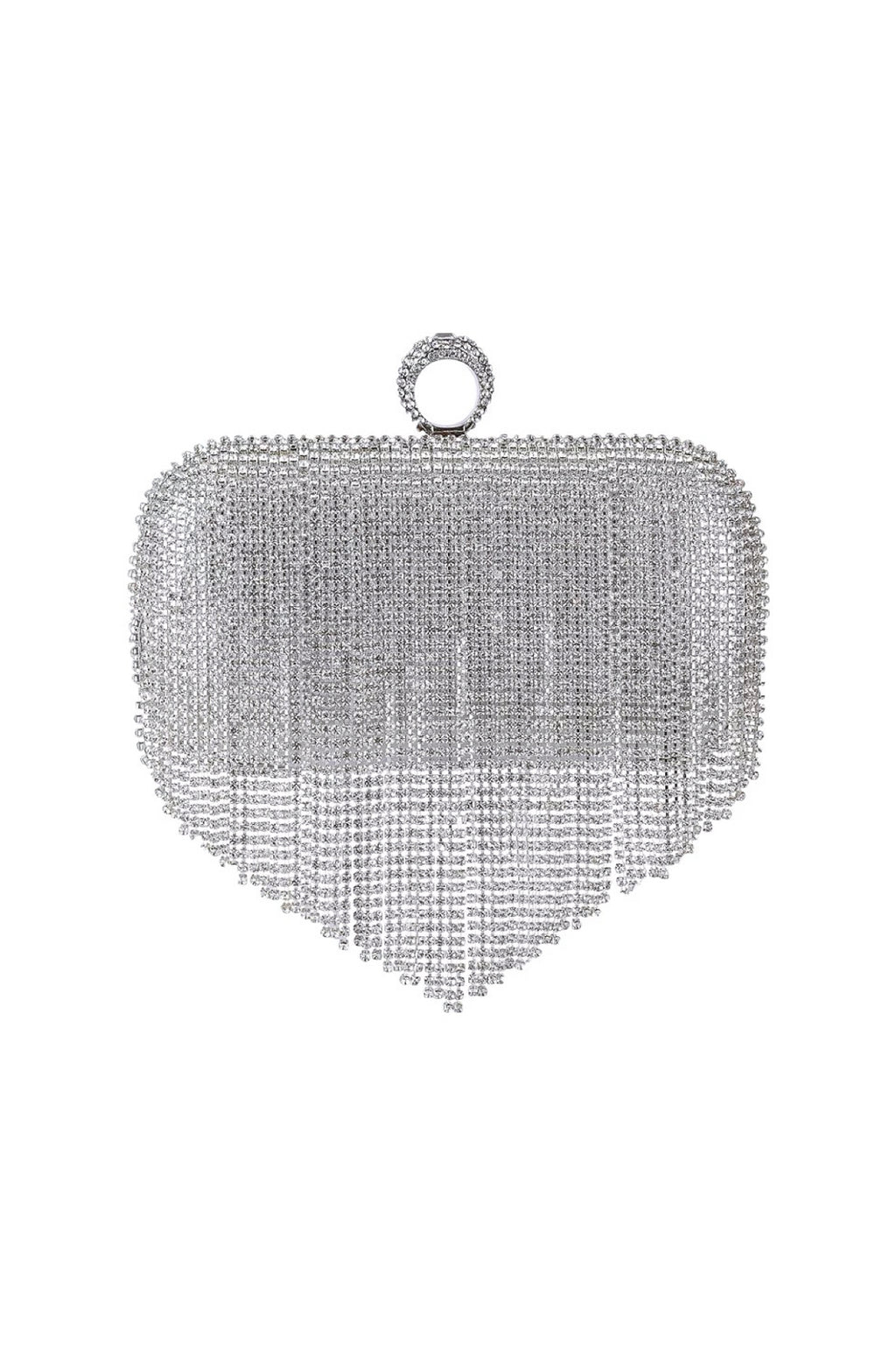 Rhinestone Handbag with Tassels