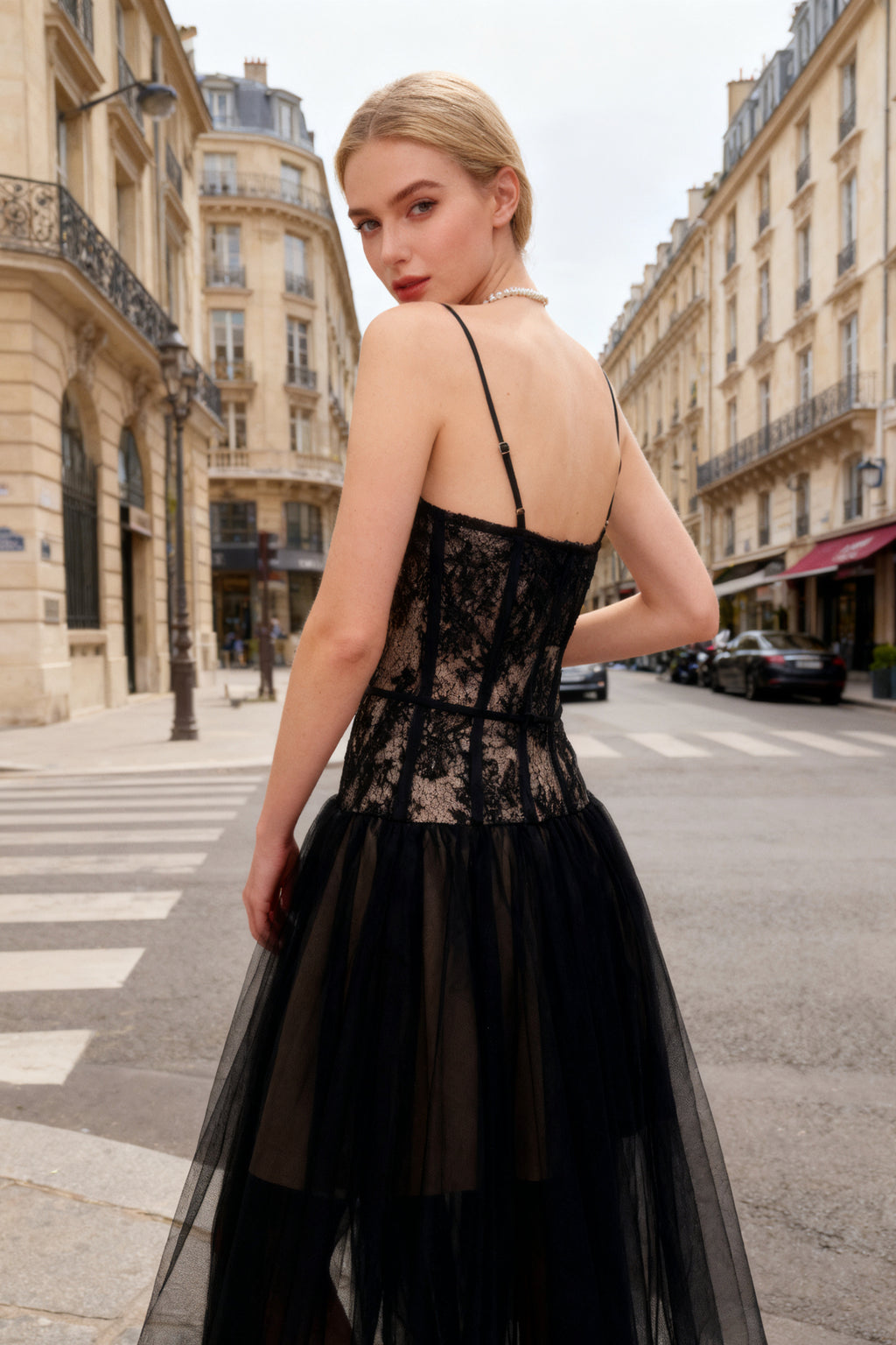 Q26 Lace Corset Midi Dress