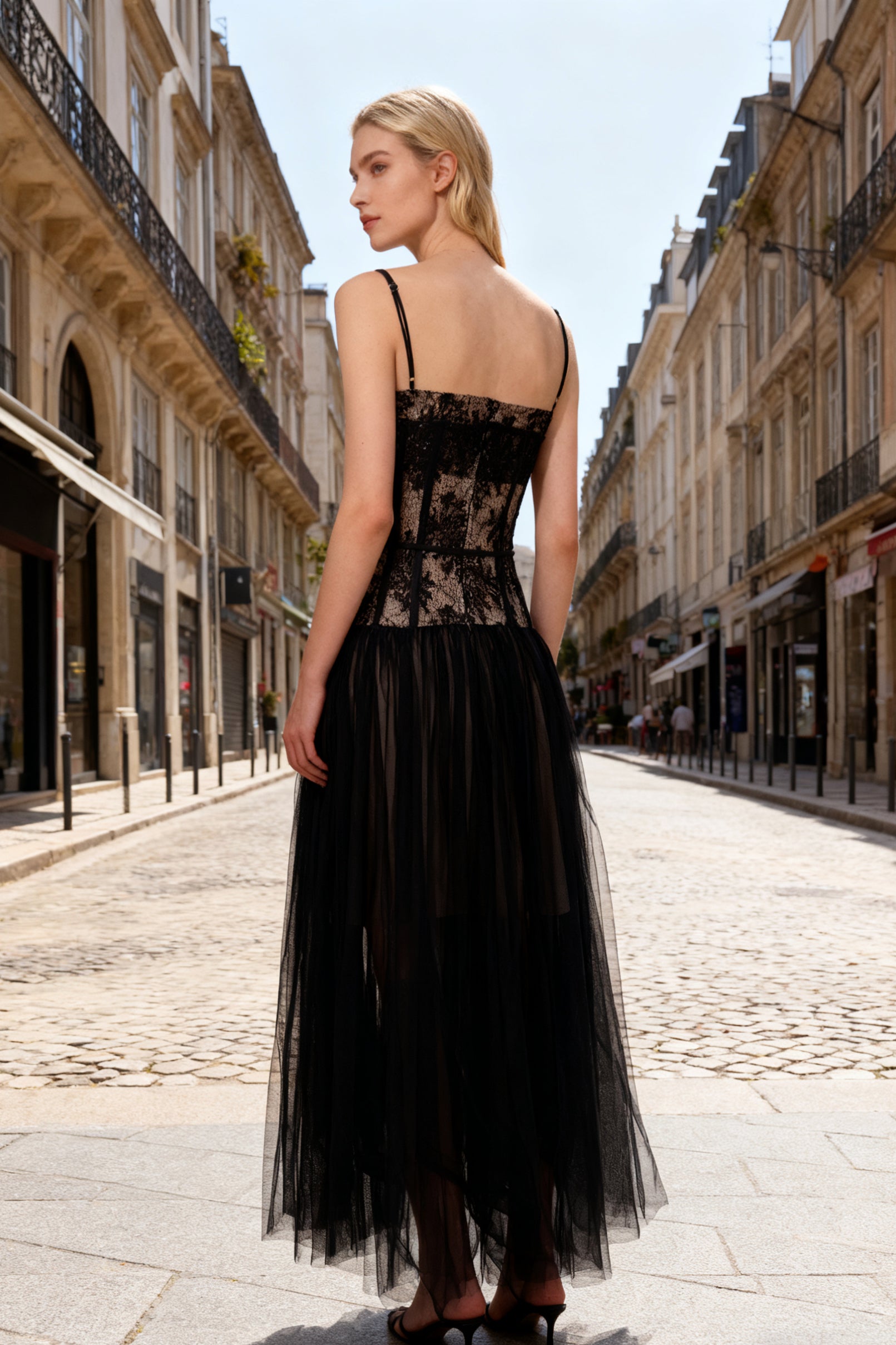 Q26 Lace Corset Midi Dress