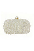 Pearl-Embellished Square Clutch