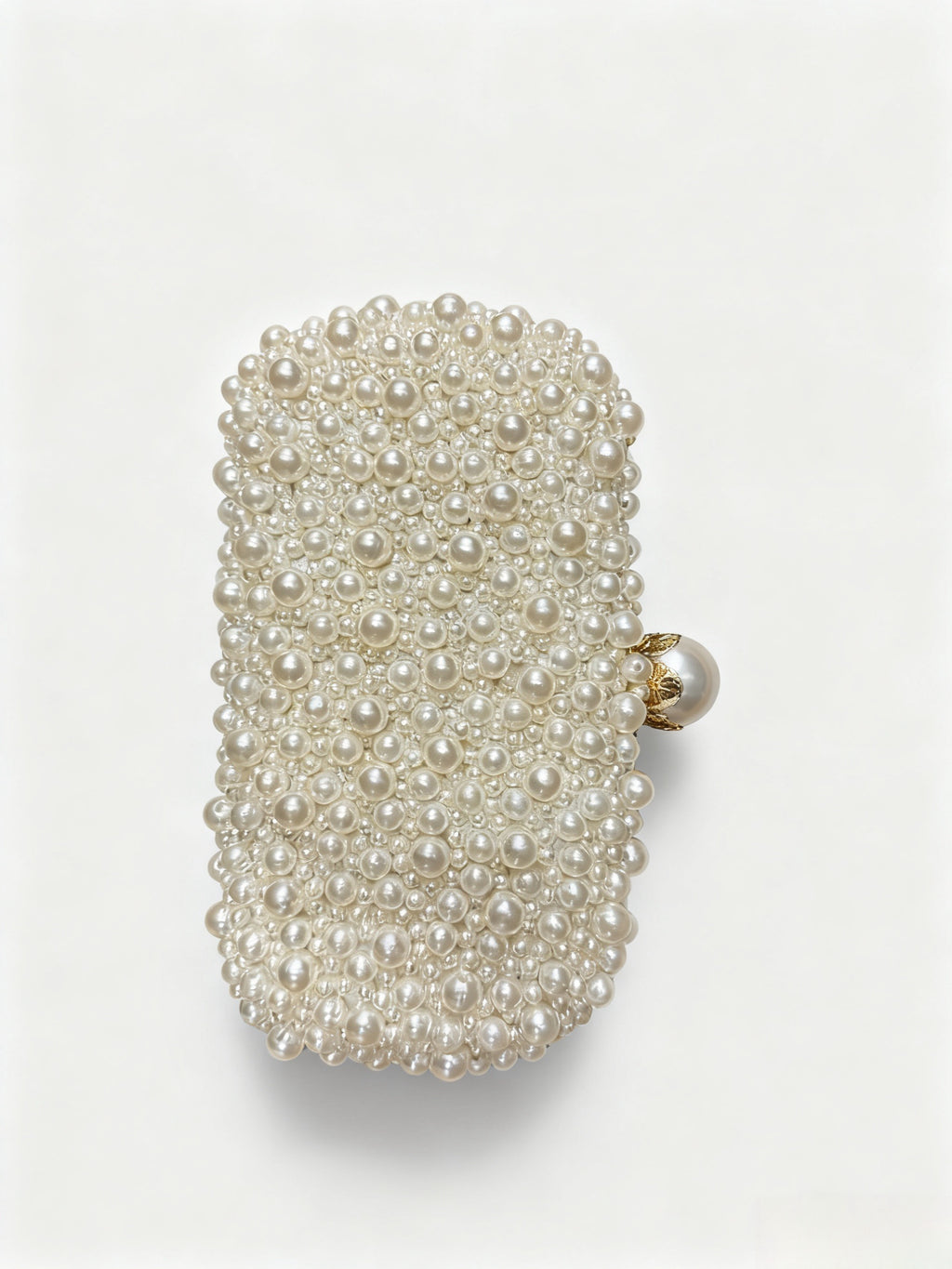 Pearl-Embellished Square Clutch