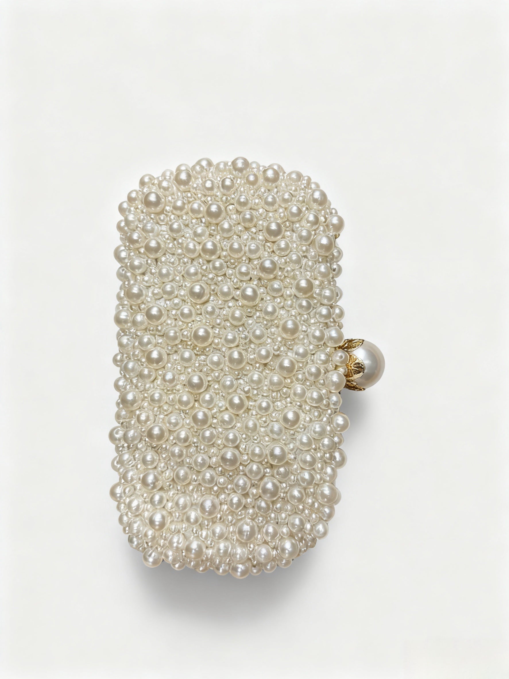 Pearl-Embellished Square Clutch