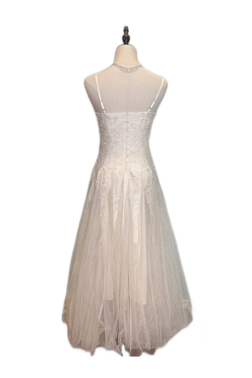 Q25 Cream Lace Tie-Back Dress