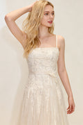 Q25 Cream Lace Tie-Back Dress