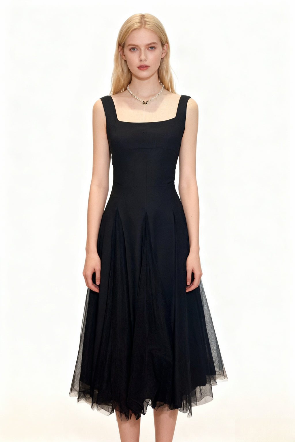 Q25 Fit & Flare Mesh Dress