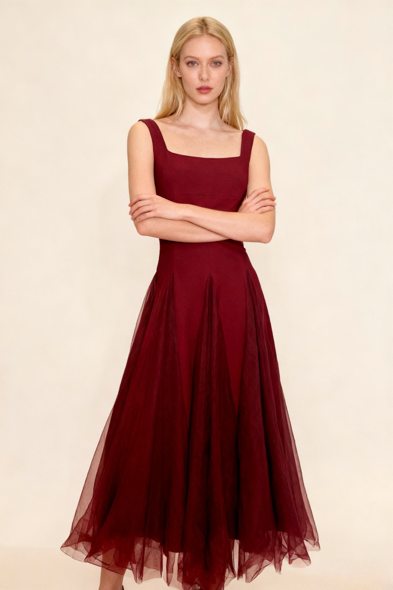 Q25 Fit & Flare Mesh Dress