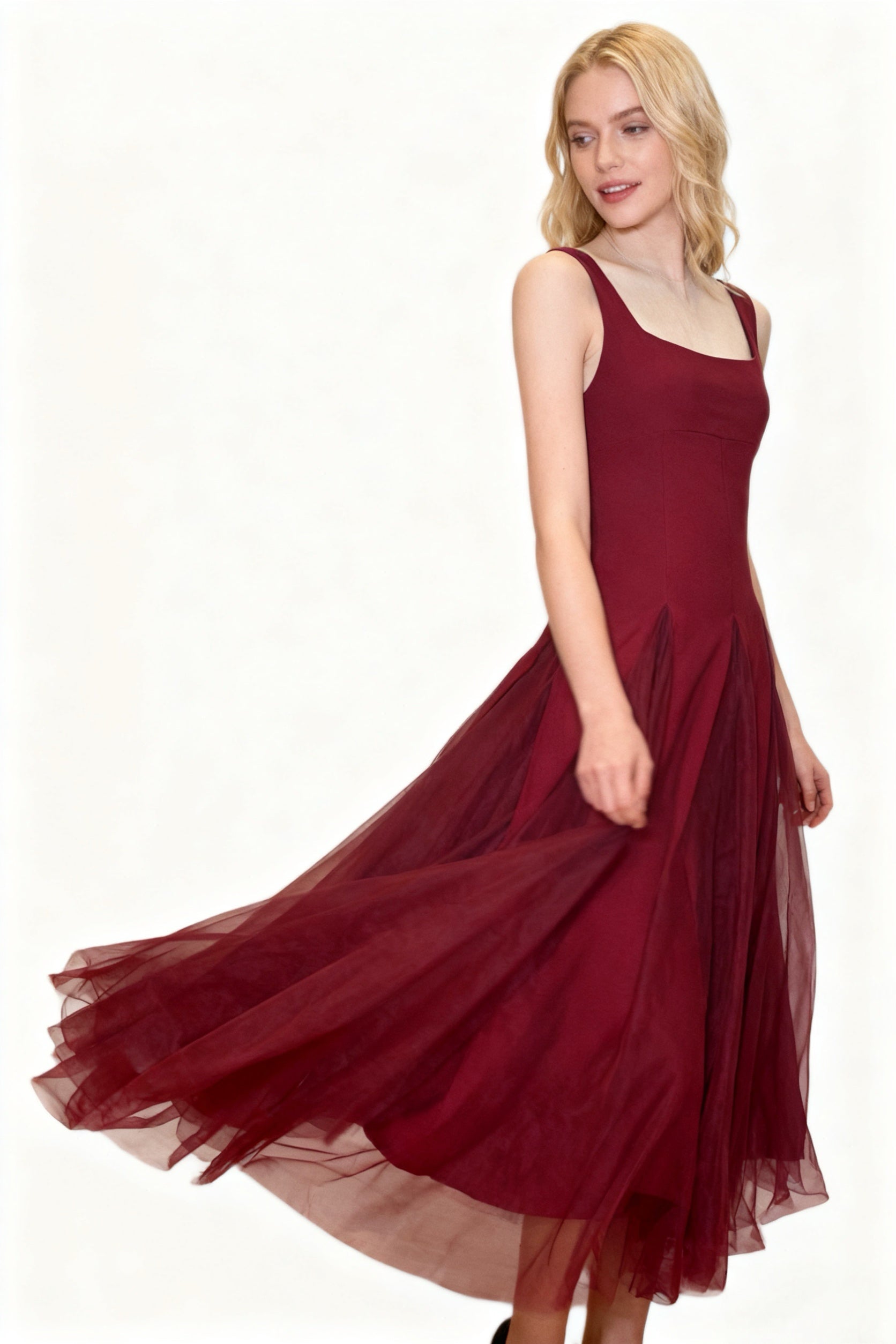 Q25 Fit & Flare Mesh Dress