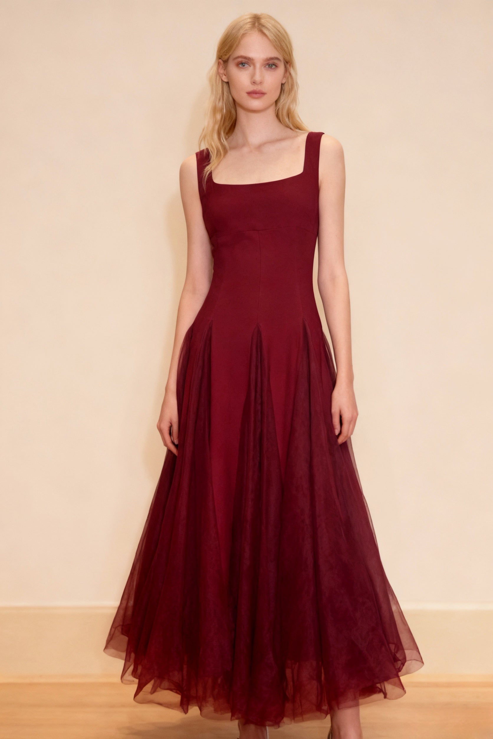 Q25 Fit & Flare Mesh Dress