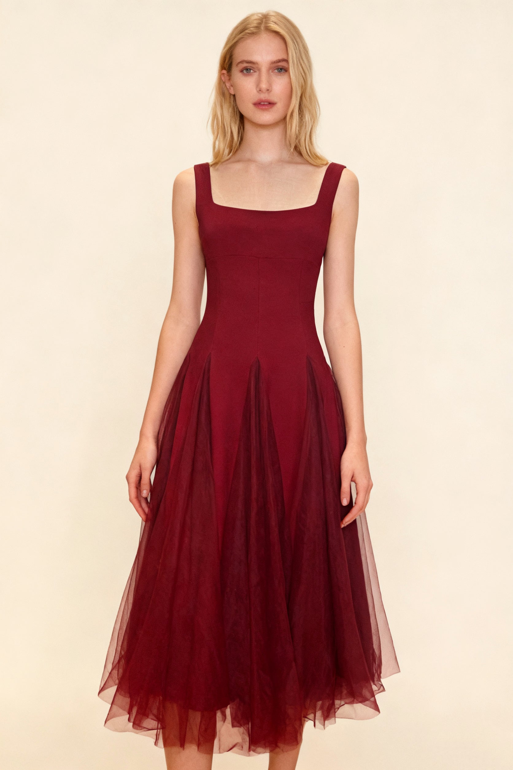 Q25 Fit & Flare Mesh Dress