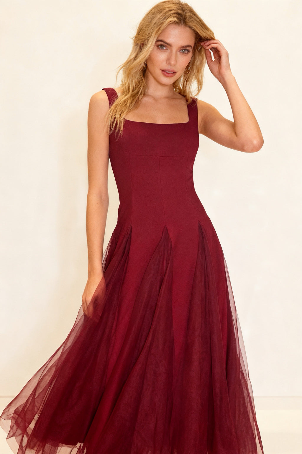 Q25 Fit & Flare Mesh Dress