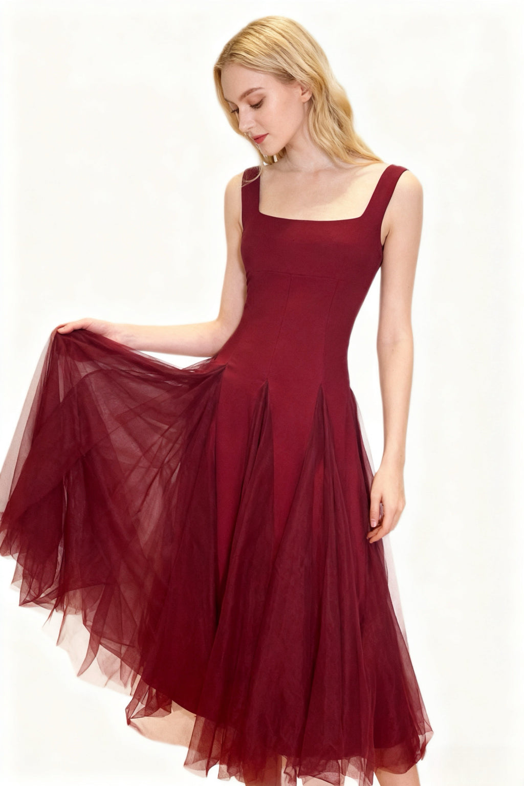 Q25 Fit & Flare Mesh Dress