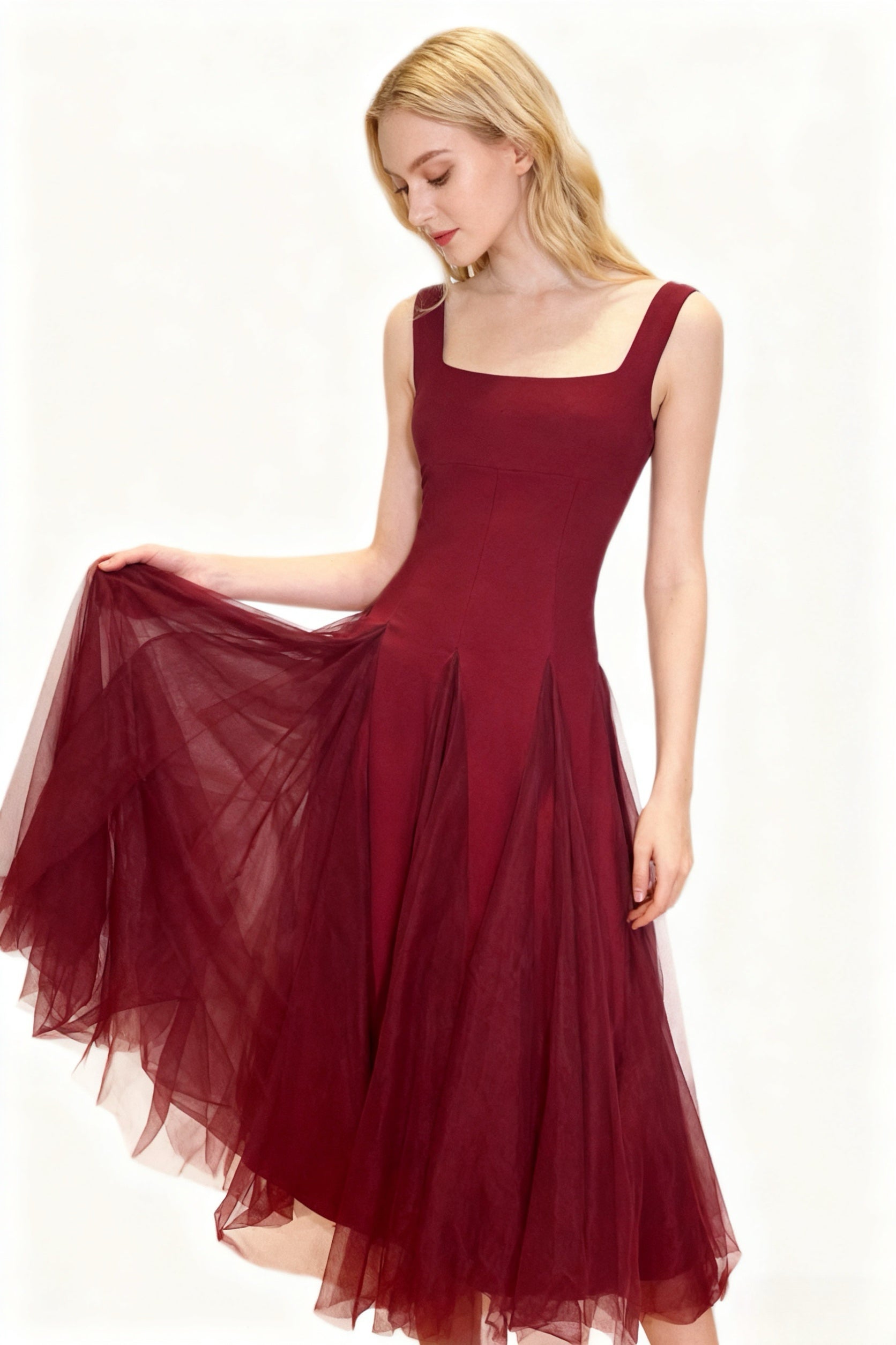 Q25 Fit & Flare Mesh Dress