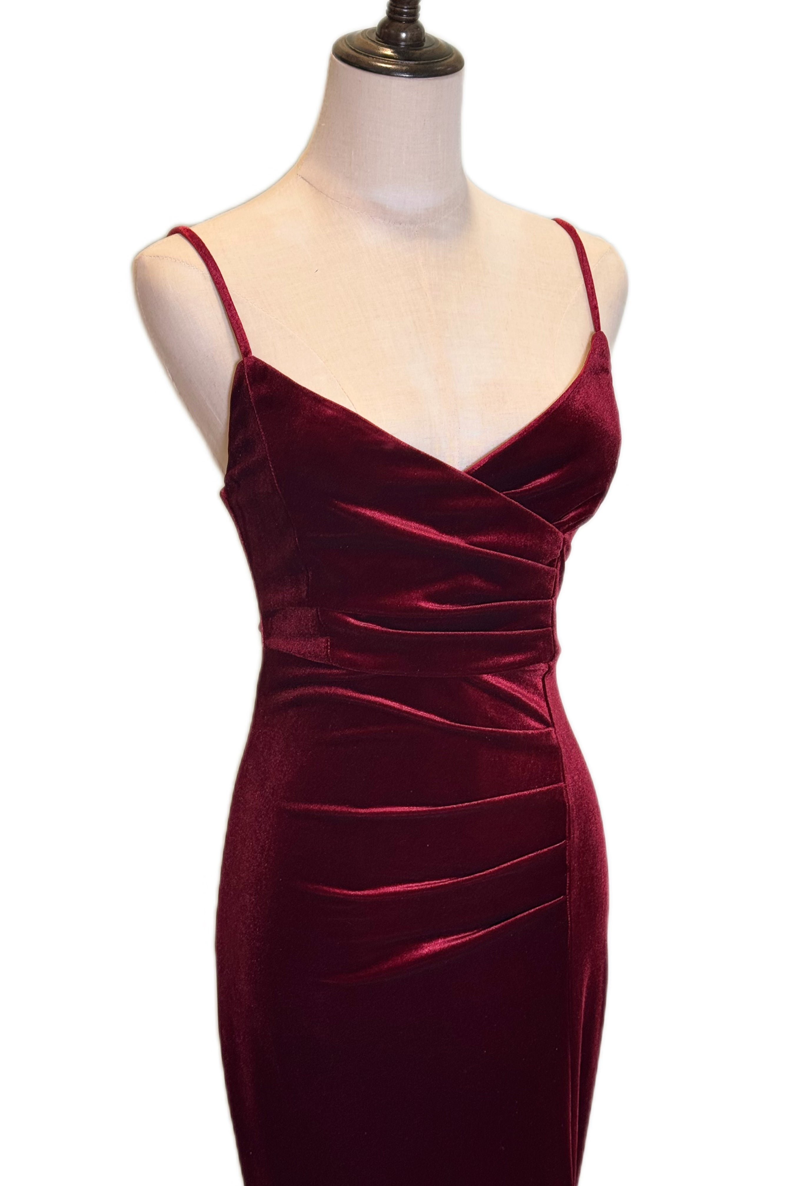 Q25 Velvet V-Neck Long Dress