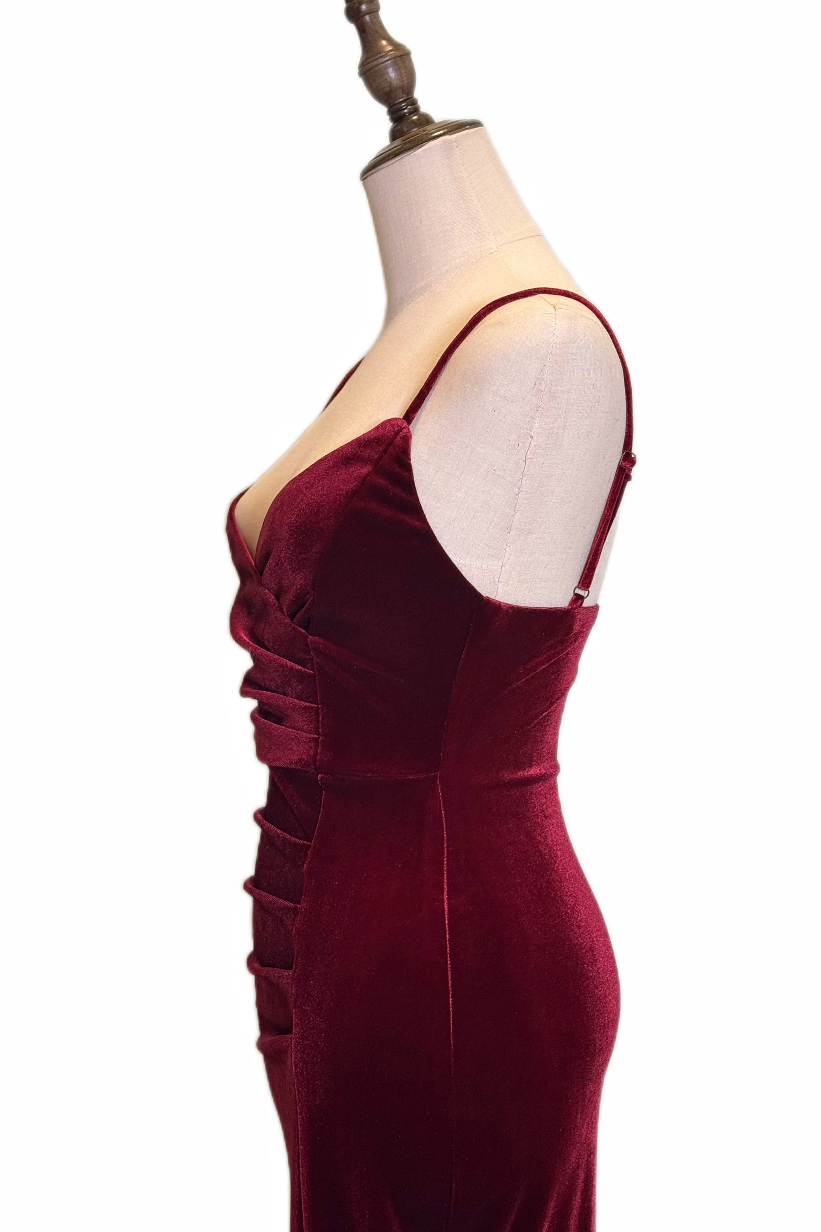 Q25 Velvet V-Neck Long Dress