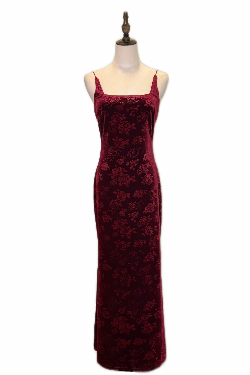 Q25 Velvet Rose Print Dress