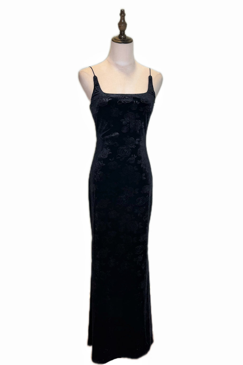 Q25 Velvet Rose Print Dress