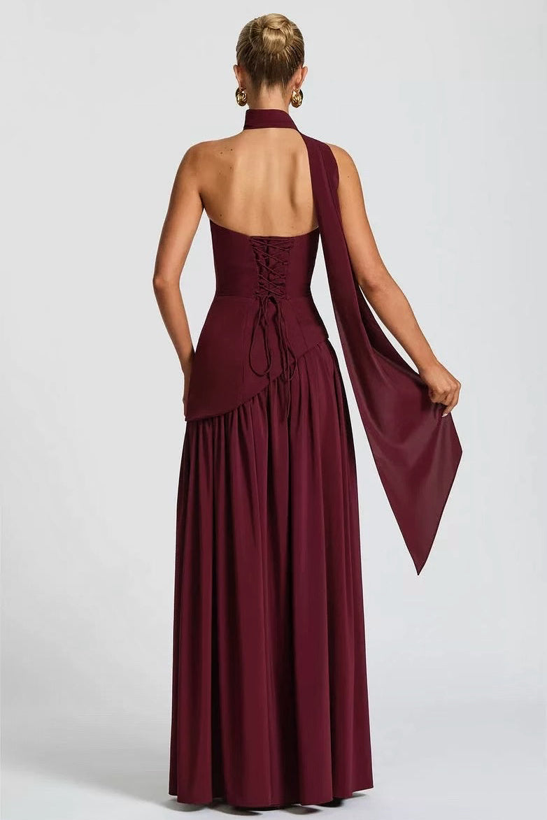 Q25 Draped Maxi Dress with Slit