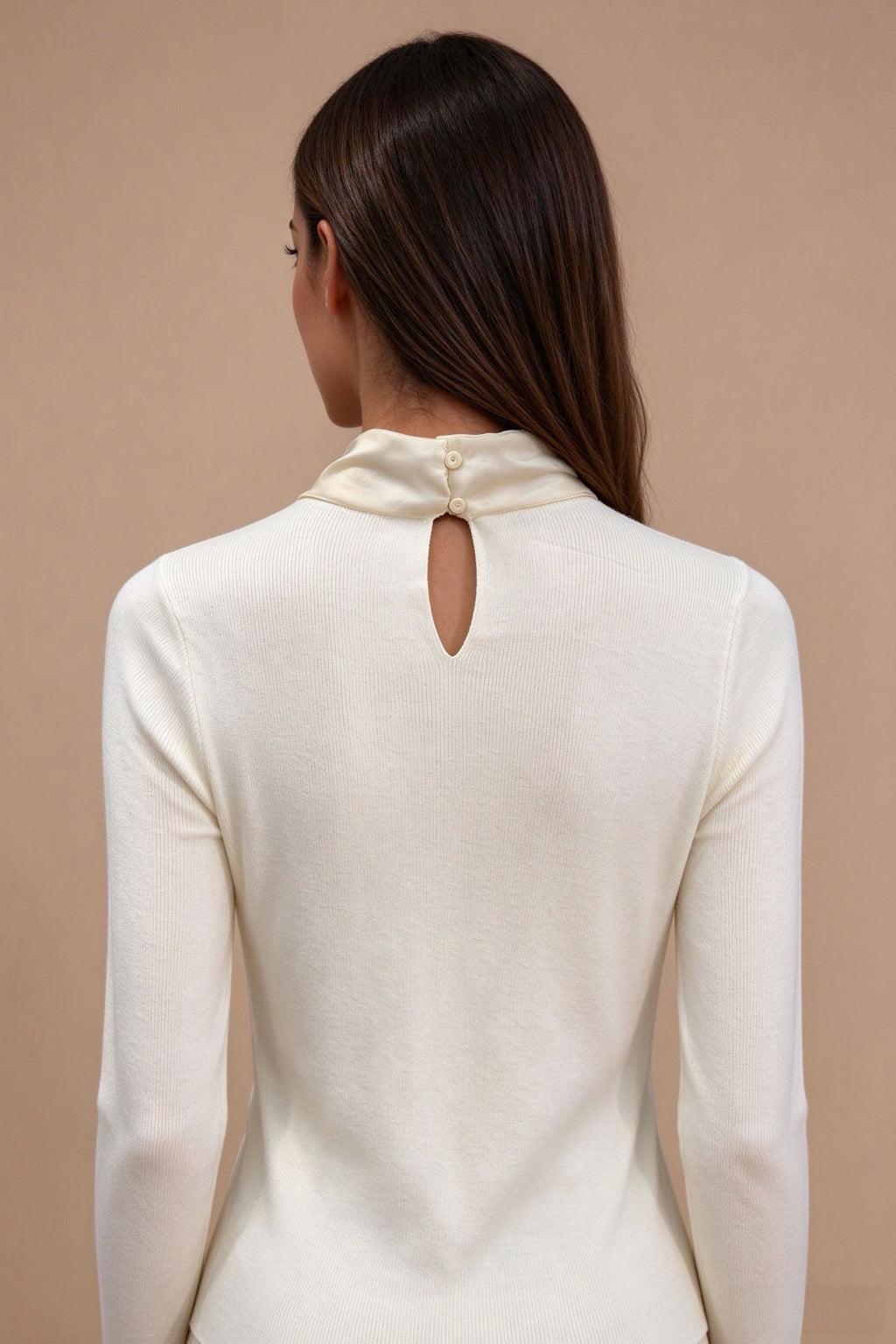 Q26 Sheer Bow Ribbed Sweater