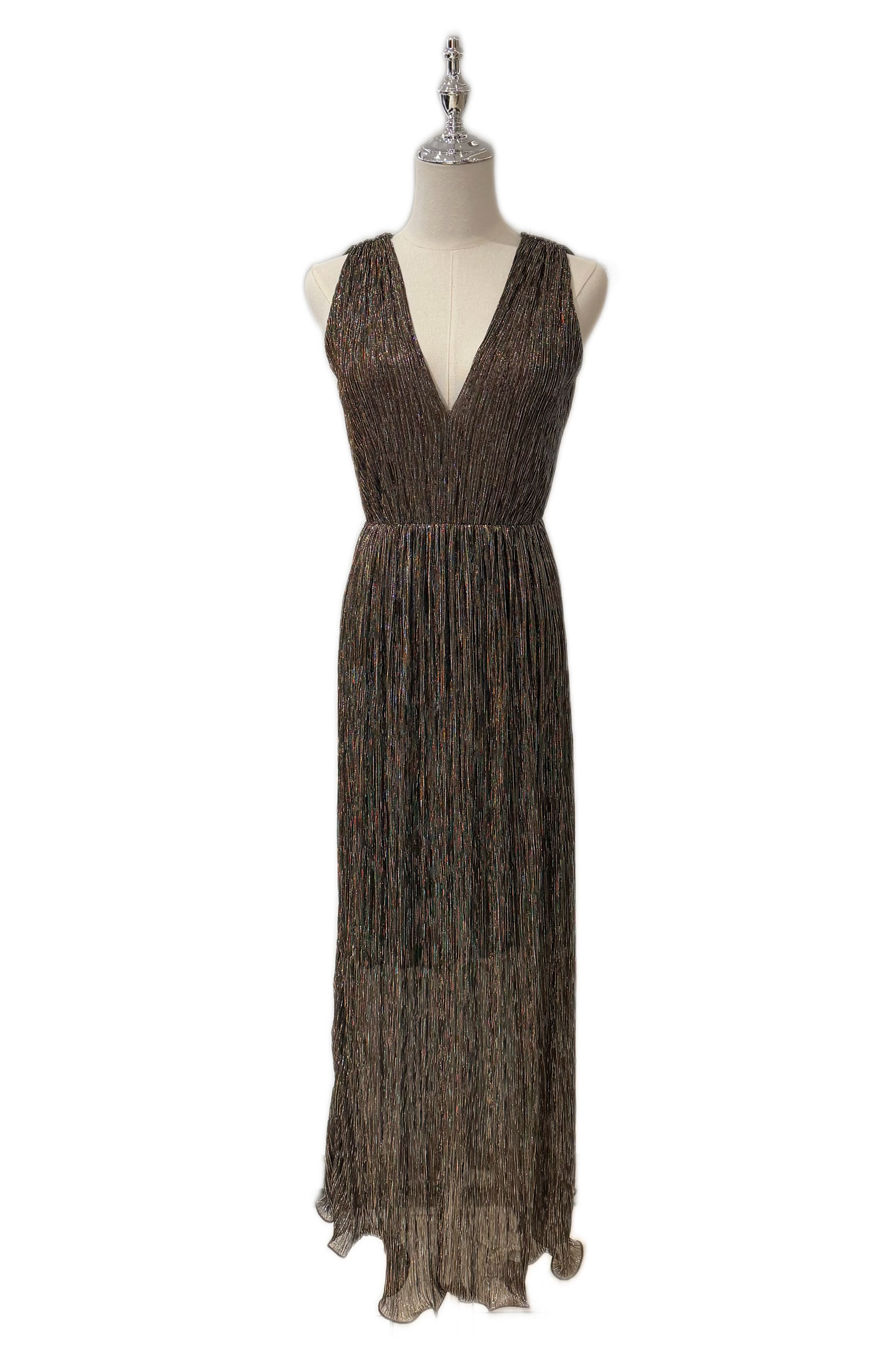 Q25 Sparkle V-Neck Gown with Belt