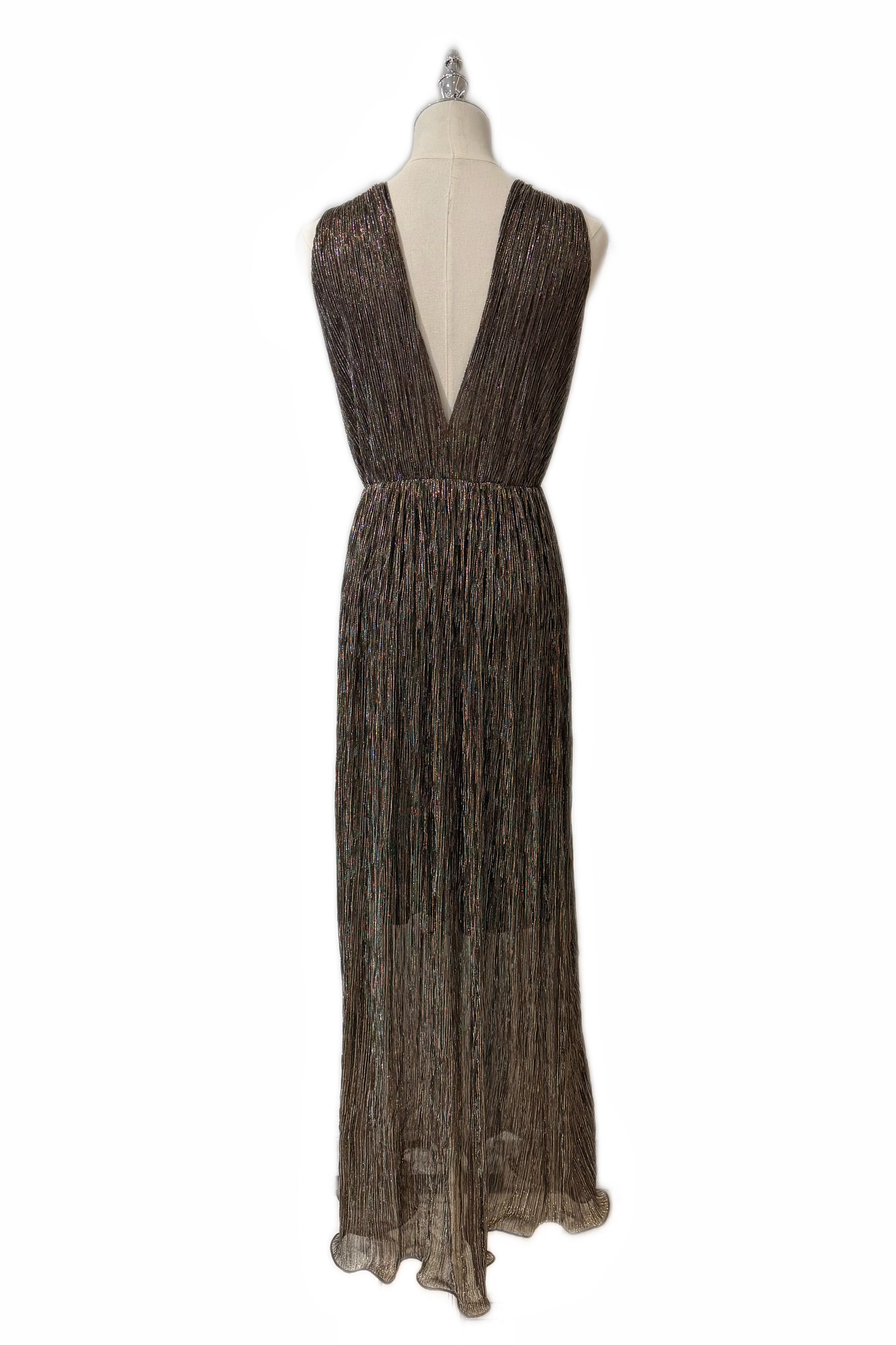 Q25 Sparkle V-Neck Gown with Belt