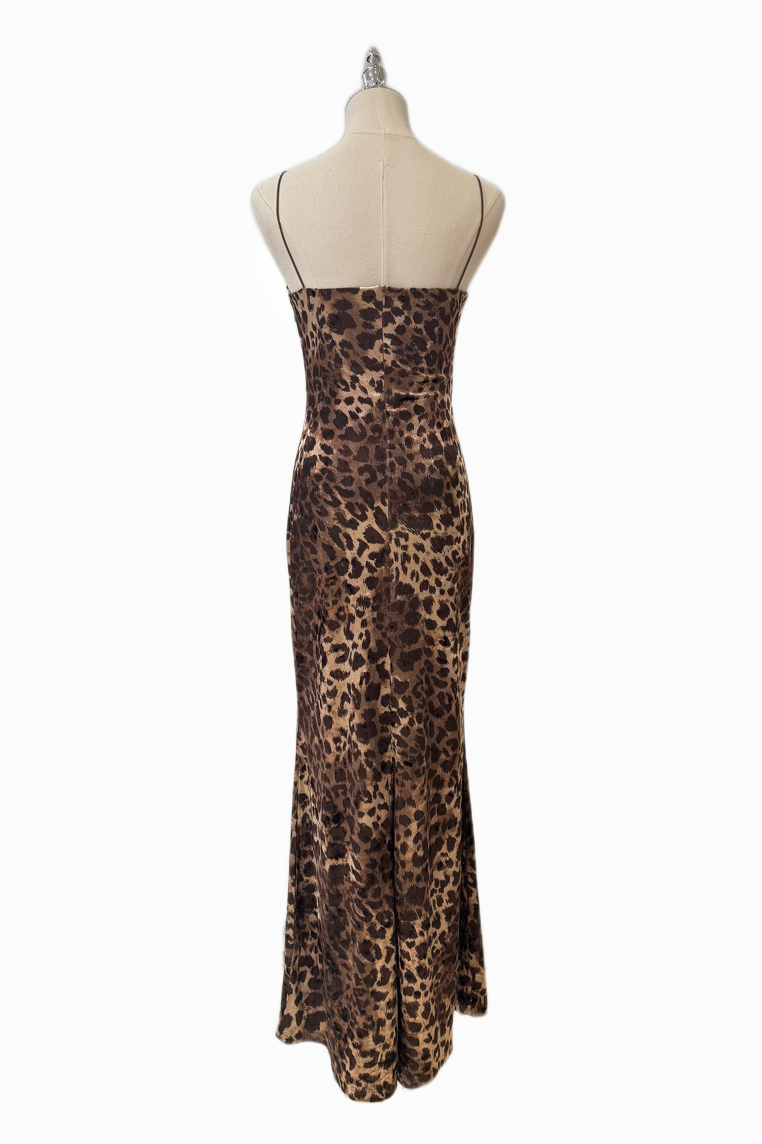 Q25 Velvet Leopard Bodycon Dress
