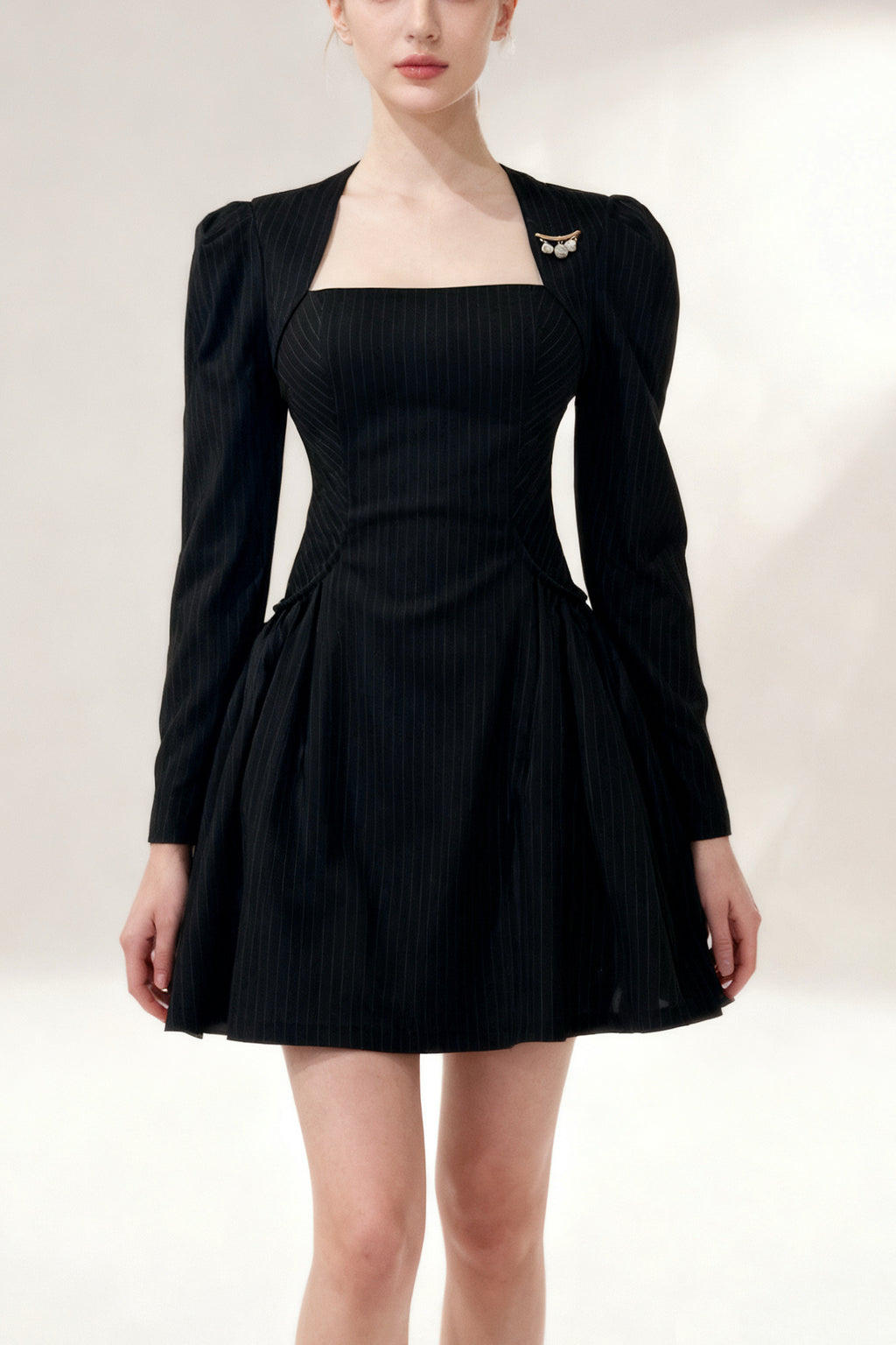Q25 Pinstripe Blazer Mini Dress