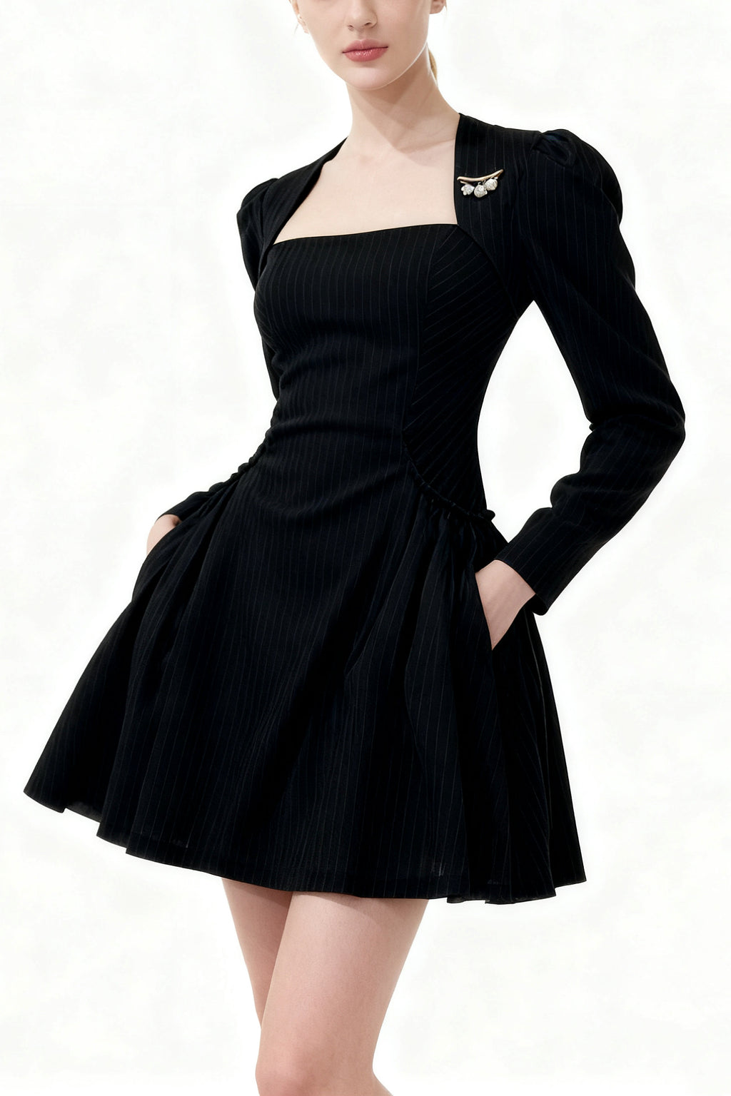 Q25 Pinstripe Blazer Mini Dress